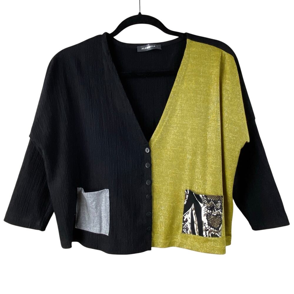 Alembika Art To Wear Cropped Tunic Top Size S Cardigan Layering
